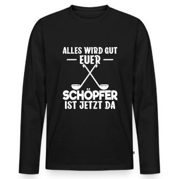 Gastronom Chefkoch Koch Spruch Köchin - Männer Premium Bio Langarmshirt - Schwarz - Vorne - Nico (187cm)