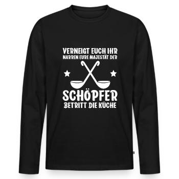Gastronom Chefkoch Koch Spruch Köchin - Männer Premium Bio Langarmshirt - Schwarz - Vorne - Nico (187cm)