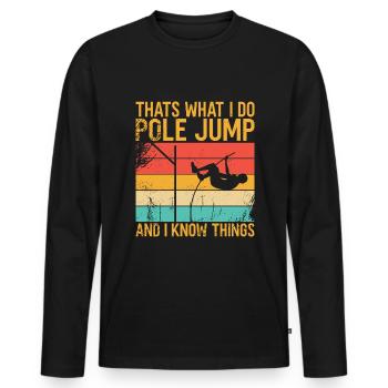 Saut à la perche - T-shirt manches longues Premium bio Homme - noir - Devant - Nico (187cm)