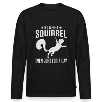Squirrel Shadow - Männer Premium Bio Langarmshirt - Schwarz - Vorne - Nico (187cm)