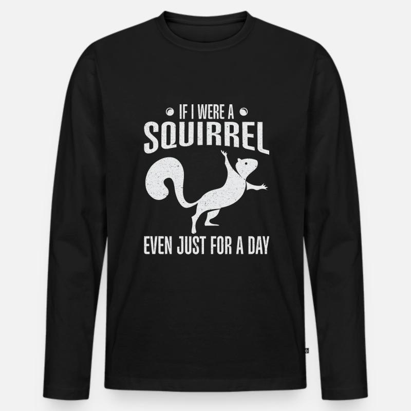 Squirrel Shadow - Männer Premium Bio Langarmshirt - Schwarz