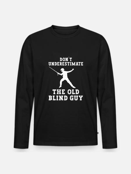 blind walking blindness - Men's Premium Organic Long Sleeve Shirt - black