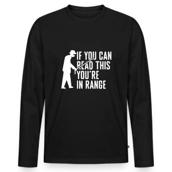 cécité ambulatoire - T-shirt manches longues Premium bio Homme - noir - Devant - Nico (187cm)