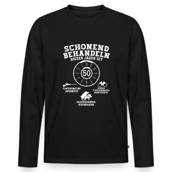Lustiges 50 Jäger Geburstag Geschenk - Männer Premium Bio Langarmshirt - Schwarz - Vorne - Nico (187cm)