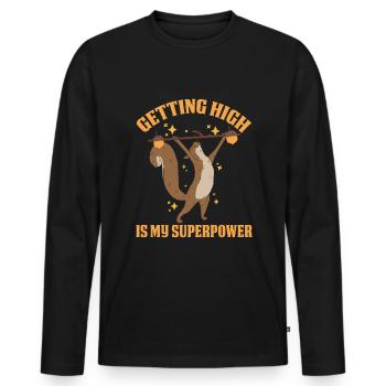 Squirrel - Männer Premium Bio Langarmshirt - Schwarz - Vorne - Nico (187cm)