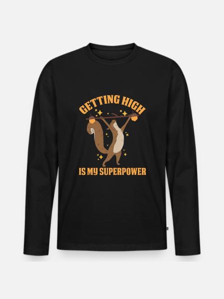 Squirrel - Männer Premium Bio Langarmshirt - Schwarz