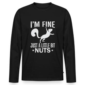 Squirrel Shadow - Männer Premium Bio Langarmshirt - Schwarz - Vorne - Nico (187cm)