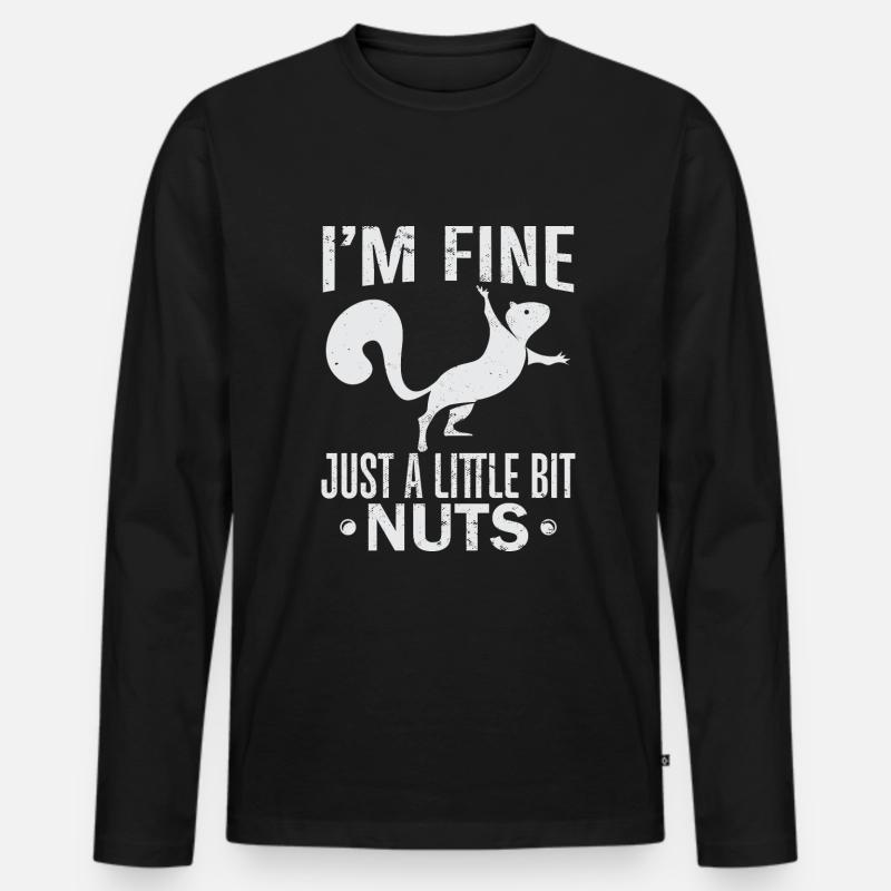 Squirrel Shadow - Männer Premium Bio Langarmshirt - Schwarz