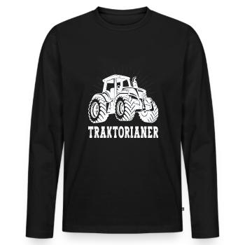 Tractor Farmer Agricultural machinery mechanic Farmer - Men's Premium Organic Long Sleeve Shirt - black - Front - Nico (187cm)