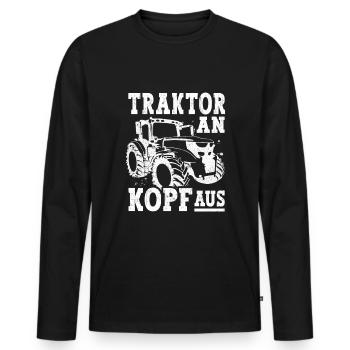 Tractor Farmer Agricultural machinery mechanic Farmer - Men's Premium Organic Long Sleeve Shirt - black - Front - Nico (187cm)