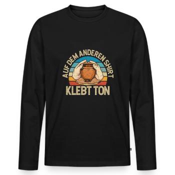 Sur l’autre chemise des bâtons d’argile potiers potiers - T-shirt manches longues Premium bio Homme - noir - Devant - Nico (187cm)