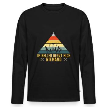Gardien Gardien Technicien de maison - T-shirt manches longues Premium bio Homme - noir - Devant - Nico (187cm)