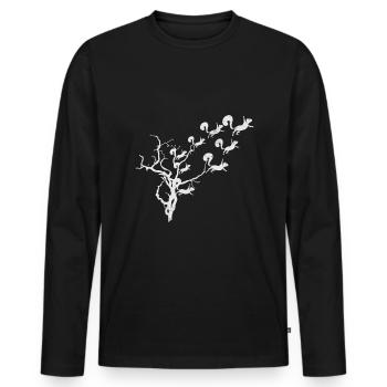 Squirrel Shadow - Männer Premium Bio Langarmshirt - Schwarz - Vorne - Nico (187cm)
