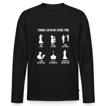 Funny opera singer - Men's Premium Organic Long Sleeve Shirt - black - Front - Nico (187cm)