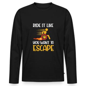 Funny wheelchair driver disabled people - Männer Premium Bio Langarmshirt - Schwarz - Vorne - Nico (187cm)
