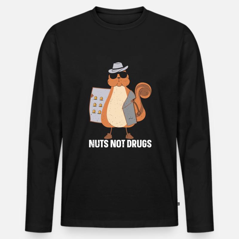 Squirrel Shadow - Men's Premium Organic Long Sleeve Shirt - black