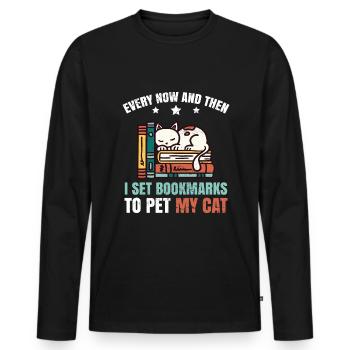 Lehrer Für Bibliothekar - Männer Premium Bio Langarmshirt - Schwarz - Vorne - Nico (187cm)