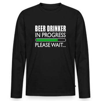Beer lover Biertringer Funny toast - Men's Premium Organic Long Sleeve Shirt - black - Front - Nico (187cm)