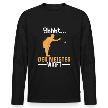 Boule Spiel Petanque Crossboule - Männer Premium Bio Langarmshirt - Schwarz - Vorne - Nico (187cm)