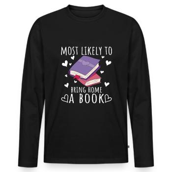 Lehrer Für Bibliothekar - Männer Premium Bio Langarmshirt - Schwarz - Vorne - Nico (187cm)