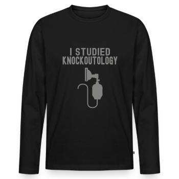 Anesthésiste Médecin anesthésique - T-shirt manches longues Premium bio Homme - noir - Devant - Nico (187cm)