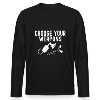 Anesthésiste Médecin anesthésique - T-shirt manches longues Premium bio Homme - noir - Devant - Nico (187cm)