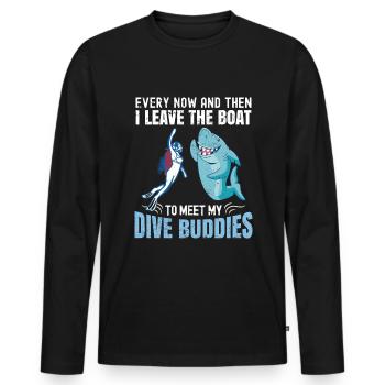 Scuba Diving Shark Scuba Diving - Men's Premium Organic Long Sleeve Shirt - black - Front - Nico (187cm)