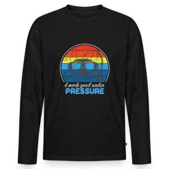 Taucher Tauchen Design Schnorcheln - Männer Premium Bio Langarmshirt - Schwarz - Vorne - Nico (187cm)