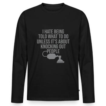 Lehrer Für Bibliothekar - Männer Premium Bio Langarmshirt - Schwarz - Vorne - Nico (187cm)
