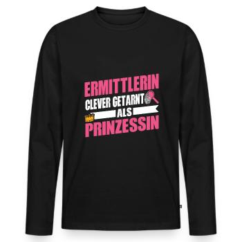 Forsensiker Ermittler des Tatorts - Männer Premium Bio Langarmshirt - Schwarz - Vorne - Nico (187cm)