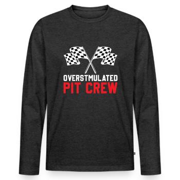 Pit Crew Mom Checkered Flag Goggles Bandana - Men's Premium Organic Long Sleeve Shirt - heather anthracite - Front - Nico (187cm)