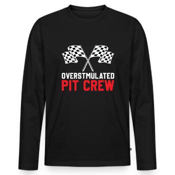 Pit Crew Mom Checkered Flag Goggles Bandana - Men's Premium Organic Long Sleeve Shirt - black - Front - Nico (187cm)
