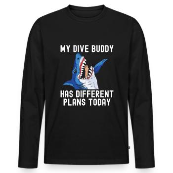 Scuba Diving Shark Scuba Diving - Men's Premium Organic Long Sleeve Shirt - black - Front - Nico (187cm)