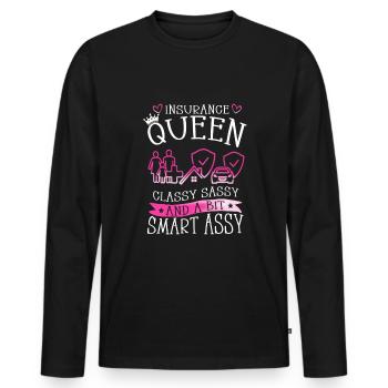 Courtier d’assurance Commis d’assurance - T-shirt manches longues Premium bio Homme - noir - Devant - Nico (187cm)