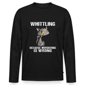 Whittling Wood Carving Whittler - Männer Premium Bio Langarmshirt - Schwarz - Vorne - Nico (187cm)