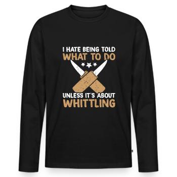 Whittling Wood Carving Whittler - Männer Premium Bio Langarmshirt - Schwarz - Vorne - Nico (187cm)