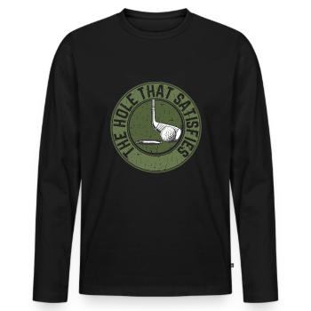 Golf Geschenk Witz Golfspieler Golfer - Männer Premium Bio Langarmshirt - Schwarz - Vorne - Nico (187cm)