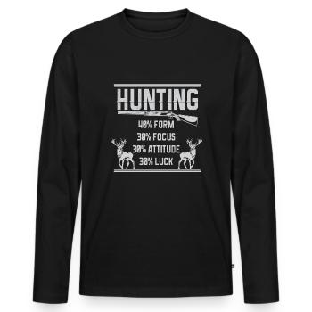Jagen Jagdspruch & Jäger Geschenkidee - Männer Premium Bio Langarmshirt - Schwarz - Vorne - Nico (187cm)