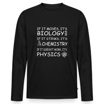 Chemie Lehrer Wissenschaftler Chemieker - Männer Premium Bio Langarmshirt - Schwarz - Vorne - Nico (187cm)