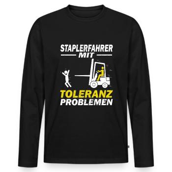Staplerfahrer Lagerist Gabelstaplerfahrer - Männer Premium Bio Langarmshirt - Schwarz - Vorne - Nico (187cm)