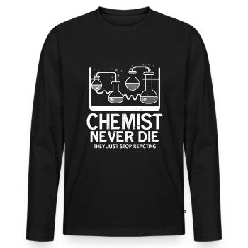 Funny chemist for chemistry -nerd - Men's Premium Organic Long Sleeve Shirt - black - Front - Nico (187cm)