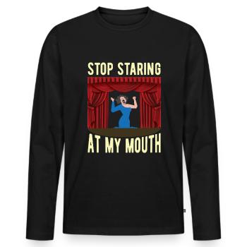 Funny opera singer - Men's Premium Organic Long Sleeve Shirt - black - Front - Nico (187cm)
