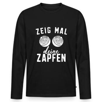 Angeln Angler Sprüche - Männer Premium Bio Langarmshirt - Schwarz - Vorne - Nico (187cm)