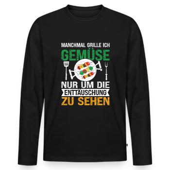 BBQ Grillen Grillmeister Grill Enttäuschung - Männer Premium Bio Langarmshirt - Schwarz - Vorne - Nico (187cm)