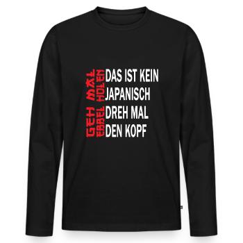 Hessen Frankfurt Apfelwein - Männer Premium Bio Langarmshirt - Schwarz - Vorne - Nico (187cm)