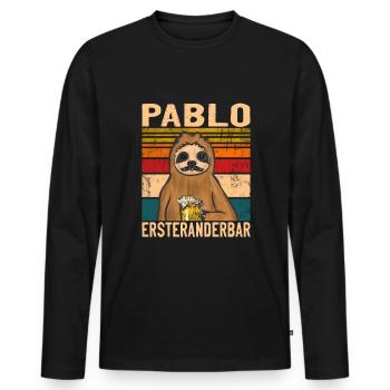 Biertrinker Geh mal Bier holen Löten - Männer Premium Bio Langarmshirt - Schwarz - Vorne - Nico (187cm)