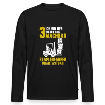 Staplerfahrer Lagerist Gabelstaplerfahrer - Männer Premium Bio Langarmshirt - Schwarz - Vorne - Nico (187cm)