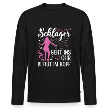 Schlager Schlagermusik Schlagerparty - Männer Premium Bio Langarmshirt - Schwarz - Vorne - Nico (187cm)