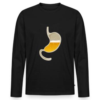 Beer drinkers Beer stomach Beer lovers - Men's Premium Organic Long Sleeve Shirt - black - Front - Nico (187cm)