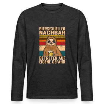 Biertrinker Biersexueller Nachbar - Männer Premium Bio Langarmshirt - Anthrazit meliert - Vorne - Nico (187cm)
